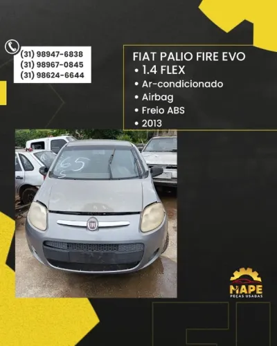 Sucata Fiat Novo Palio 1.4 Fire Evo FLEX 2013 Completo Para Retirada De Peças