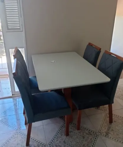 mesa de jantar 4 cadeiras torquia[cinza]