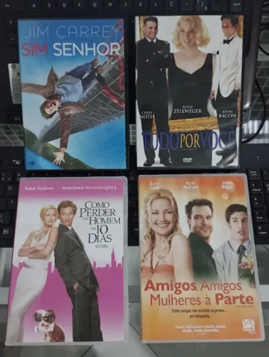 Combo 4 x DVDs Como Perder um Homem em 10 Dias, Sim Senhor, Amigos Amigos Mulheres à Parte