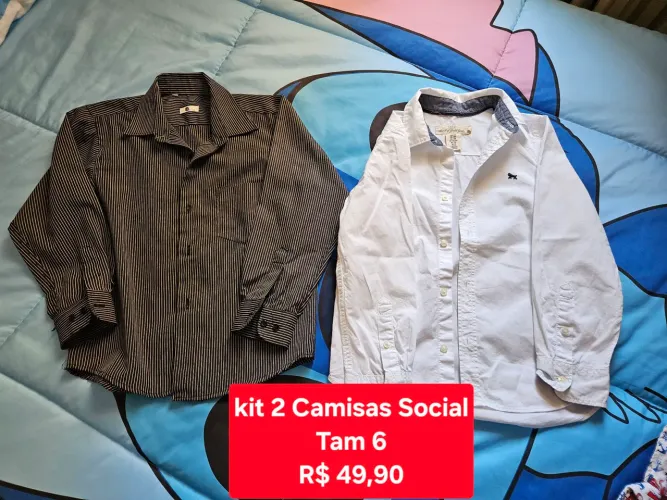 Kit 2 Camisas Sociais Tam 6