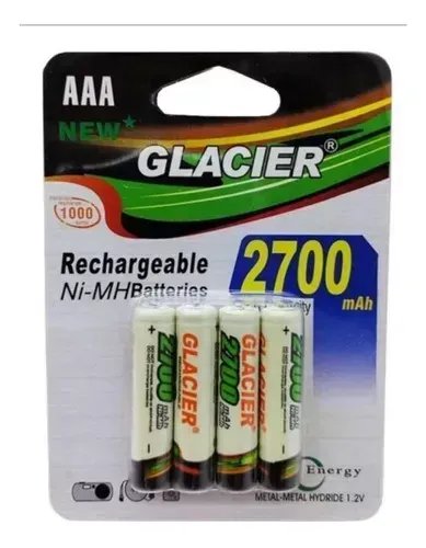 Pilhas Recarregável Glacier 2700mah Aaa