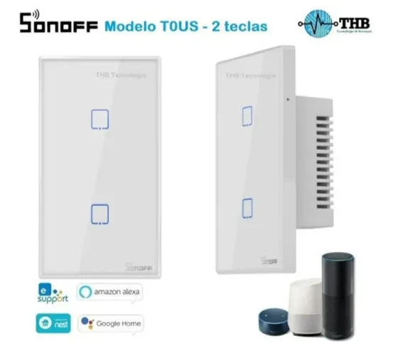 Interruptor inteligente Sonoff 2 botões - Alexa