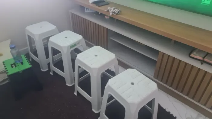 Jogo de 4 Banquetas Brancas