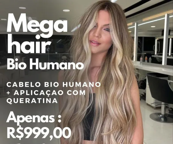 Mega hair Bio Humano - Aplicado já