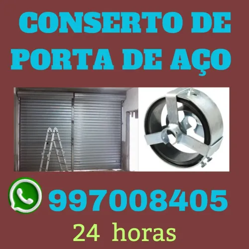 Conserto em portas de aço.