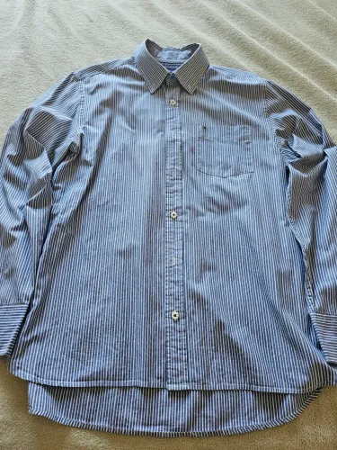 Camisa listrada azul masculina