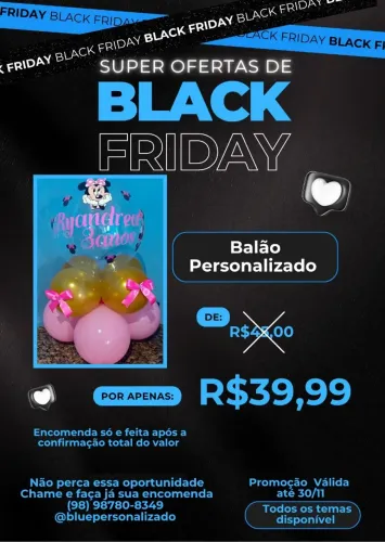 Balão personalizado Black Friday 