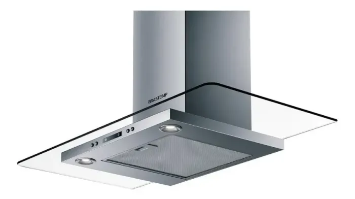 Coifa Vidro Plano Parede Brastemp 90 Cm - BAP90AR Cor Inox
