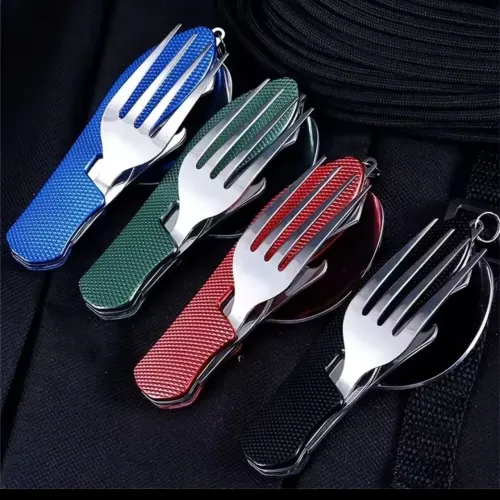 Kit Talheres Portátil Multifuncional - Ideal para Aventura!