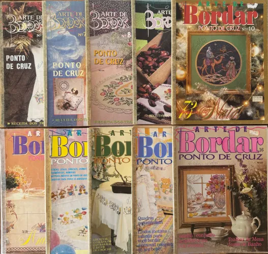 11 Revistas de Bordado Ponto Cruz - Artesanato - Antigas