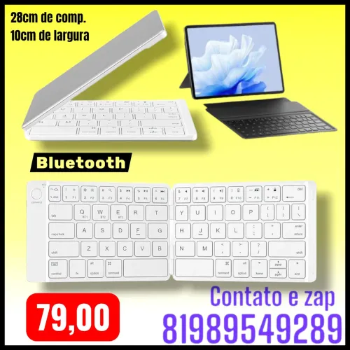 teclado Bluetooth dobrável portátil