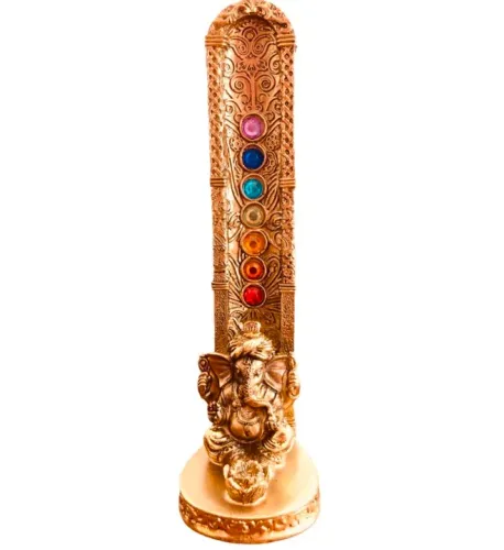 Porta incenso Incensário Ganesha 7 Chakras Dourado