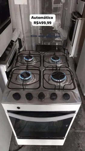 Fogão 4 Bocas Automático Funcionando tudo - Brechokinho