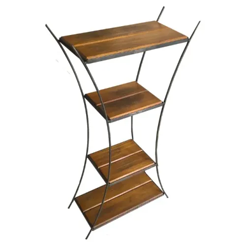 Estante em madeira com estrutura de ferro 115cm x 59cm x 26cm