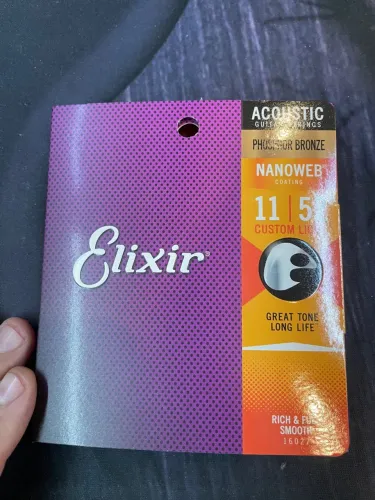Cordas Elixir Nanoweb 11-52 fósforo bronze Violão Acústico