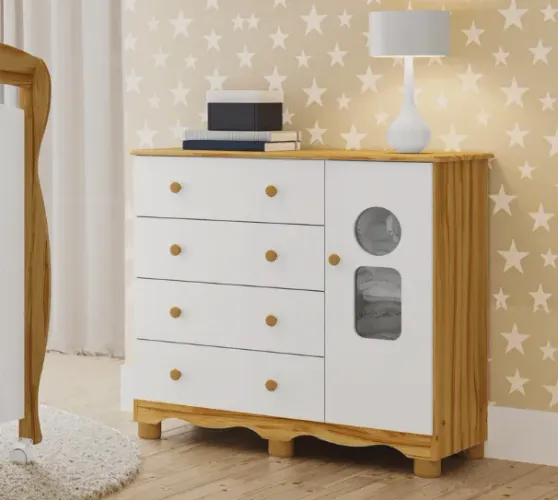 Comoda Tedy 100% MDF - Peroba