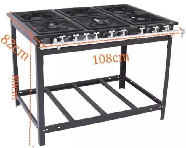 R1 Fogão Industrial 6 Bocas com Estrutura Reforçada Venâncio 