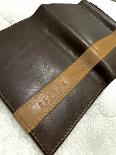 carteira couro legítimo marrom Masculina Em Couro Madri Premium faixa caramelo