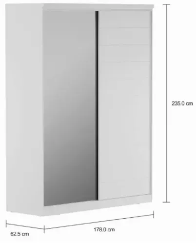 GUARDA-ROUPAS COM 1 PORTA ESPELHADA FRIZ - TOK STOK