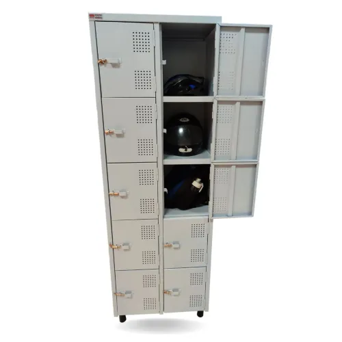 Armário roupeiro de aço 10 portas 190x64x42 cm P/ Cadeado