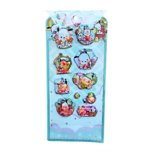 Adesivos Kawaii 3D POCHACO de Bolha Alto Relevo com Água e Lantejoulas Sanrio