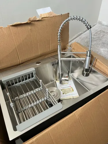 TORNEIRA + CUBA GOURMET INOX - CONJUNTO COMPLETO PARA SUA COZINHA!