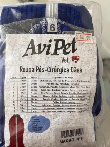 Roupa cirúrgica para cão