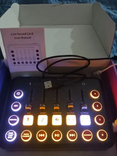 Placa Áudio Interface Live Podcast