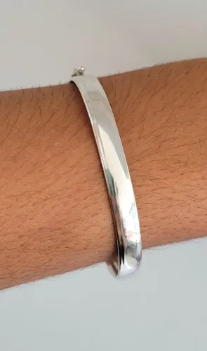 25% OFF! Bracelete Oval Largo, Prata 925