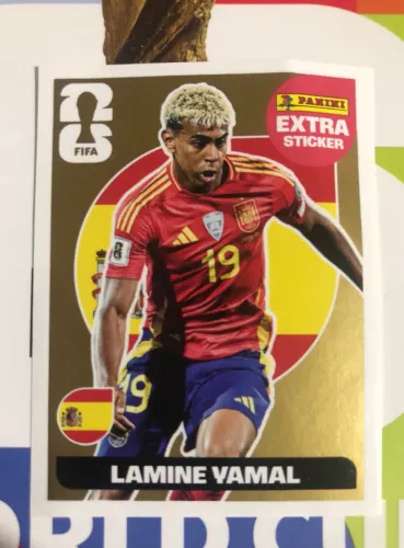 Figurinha Lamine Vamal ouro álbum da copa