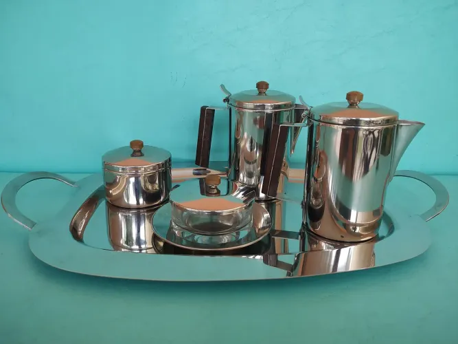 Conjunto de café e chá inox 5 peças 
