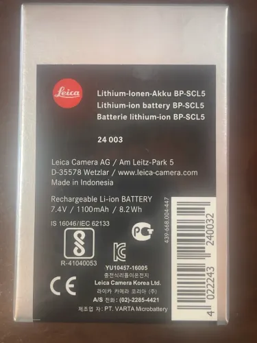 Bateria Original Leica BP-SCL5 (Código 24 003) P/Leica M ? 100% Nova e Lacrada na Caixa!