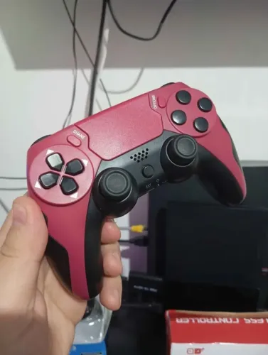 Controle P48 Wireless Vermelho Vinho Novo | Compatível com PS3 e PS4