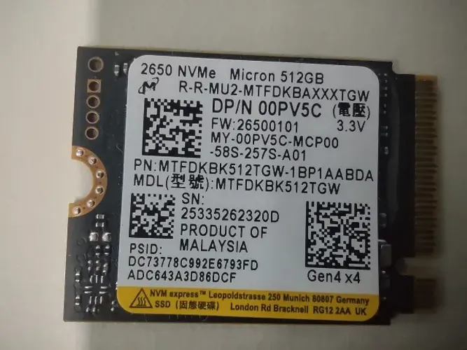 SSD Original para Micron 2650 512G PCIe 4.0 M.2 2230 NVME