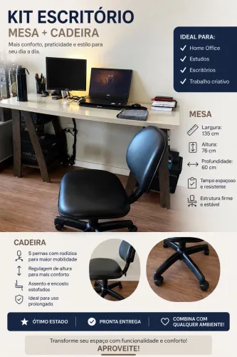 Cadeira e Mesa de estudos