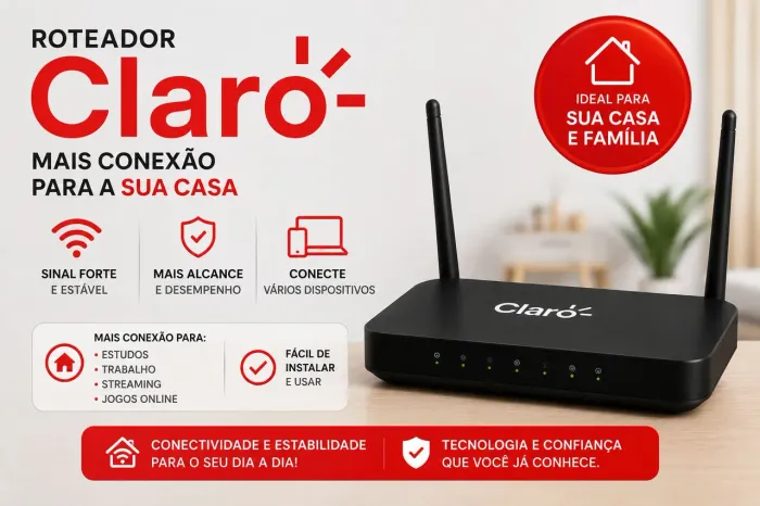 Roteador Wi-Fi Claro - Alta Velocidade e Bom Alcance