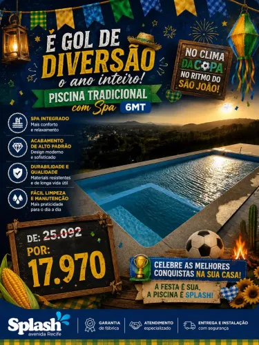 Piscina com spa em até 21x 