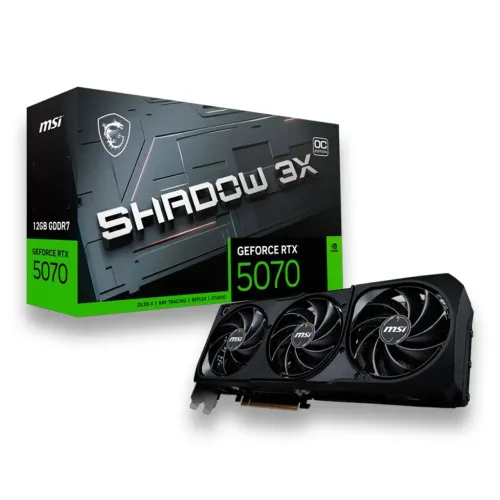 Placa de Vídeo RTX 5070 12gb GDDR7 MSI Shadow X3 Triple Fan Nvidia DLSS 4.5