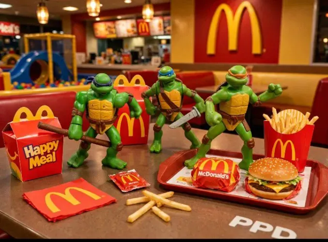 Lote com 3 Tartarugas Ninja - MC Donald's 