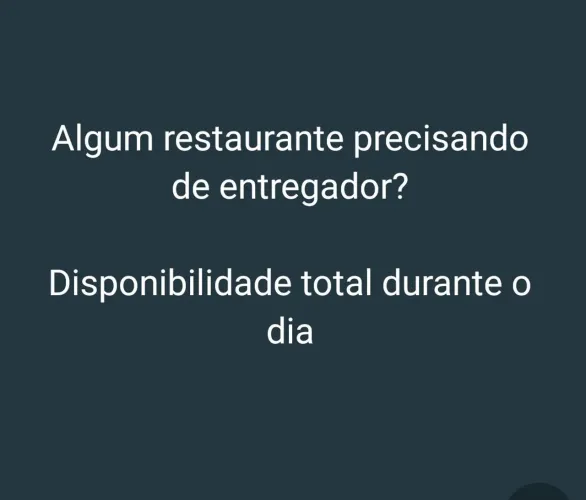 Entregador disponível!!