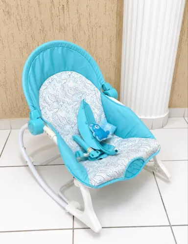 Cadeira de Descanso e Balanço com Sons - Multikids Baby - Seasons - De 0 a 18kg - Azul