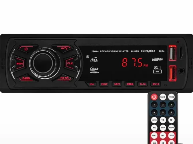 Som Automotivo First Option 6660BN - Novo na Caixa (Bluetooth/USB/App)