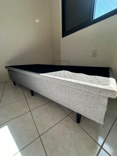 Cama box baú solteiro MGA LIFT cinza
