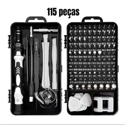 Jogo Chaves De Fenda Precisão Com 115 peças 1 Kit Ferramentas