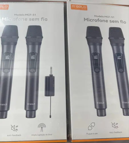 Microfones Sem Fio A'gold Plus Mcf-51 Profissional