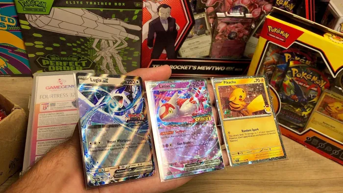 Cartas Raras Pokémon TCG EUA / Lugia EX 082 + Latias EX 076 + Pikachu 051 / Envio Rápido