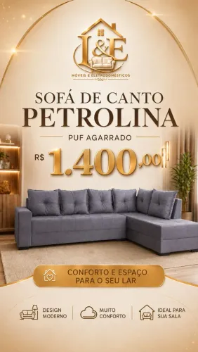 Sofá canto Petrolina
