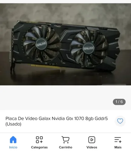 Nvidia Galax GTX 1070 8gb