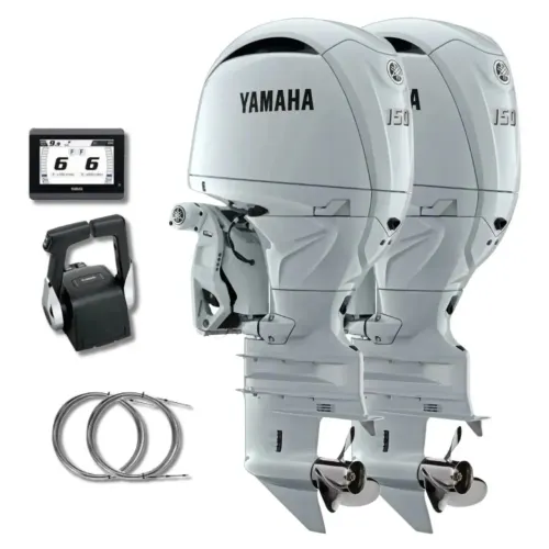 Parelha Yamaha 150HP Branco 4Tempos - Motor de Popa Novo