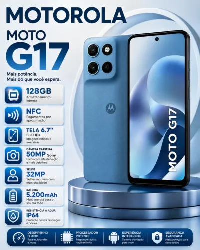 Motorola G17 128GB. Só venda. Zero